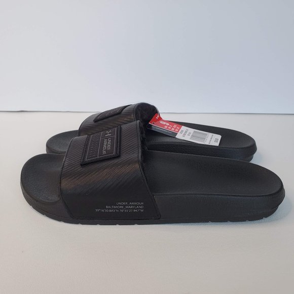 Under Armour UA Core Remix Leather Unisex Slides 3022058-001 Black main image 7